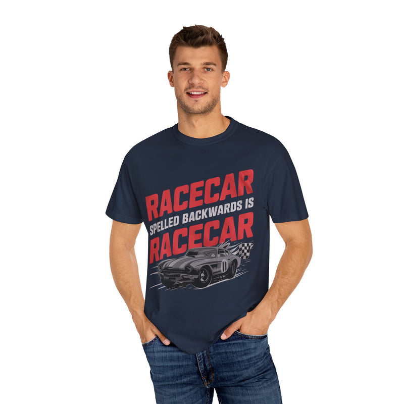 Racecar spelled backwards is Racecar, Racing Shirt