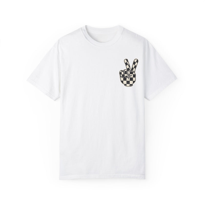 Peace Sign Checkered  T-shirt