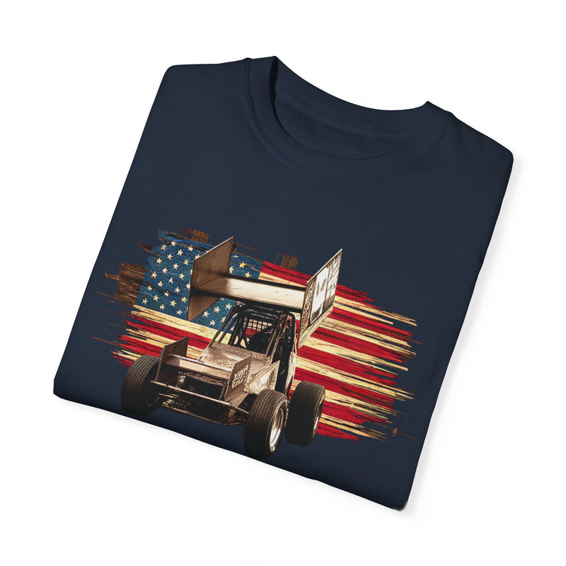 Sprint Car & American Flag T-shirt