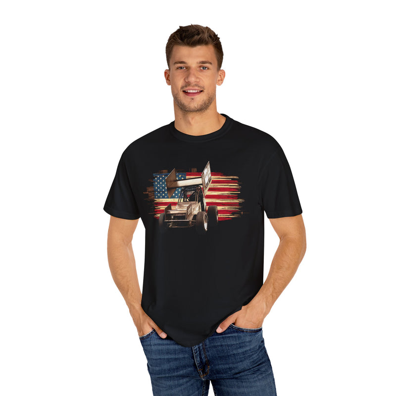 Sprint Car & American Flag T-shirt