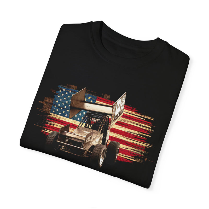 Sprint Car & American Flag T-shirt