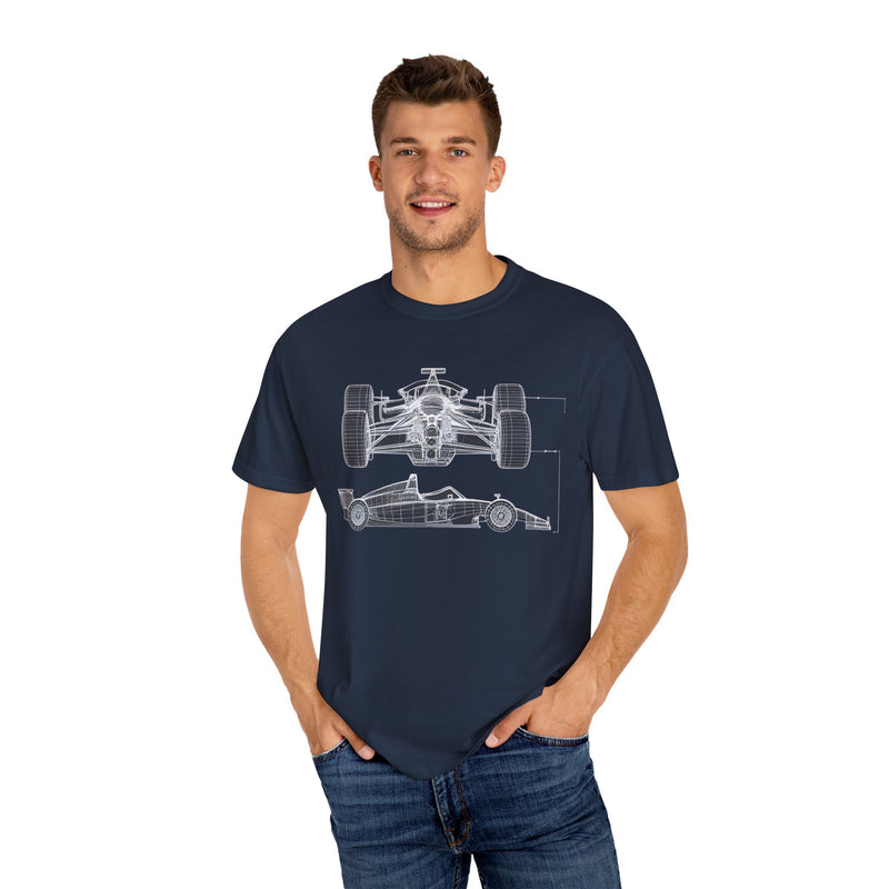 Race Car Blueprint T-shirt