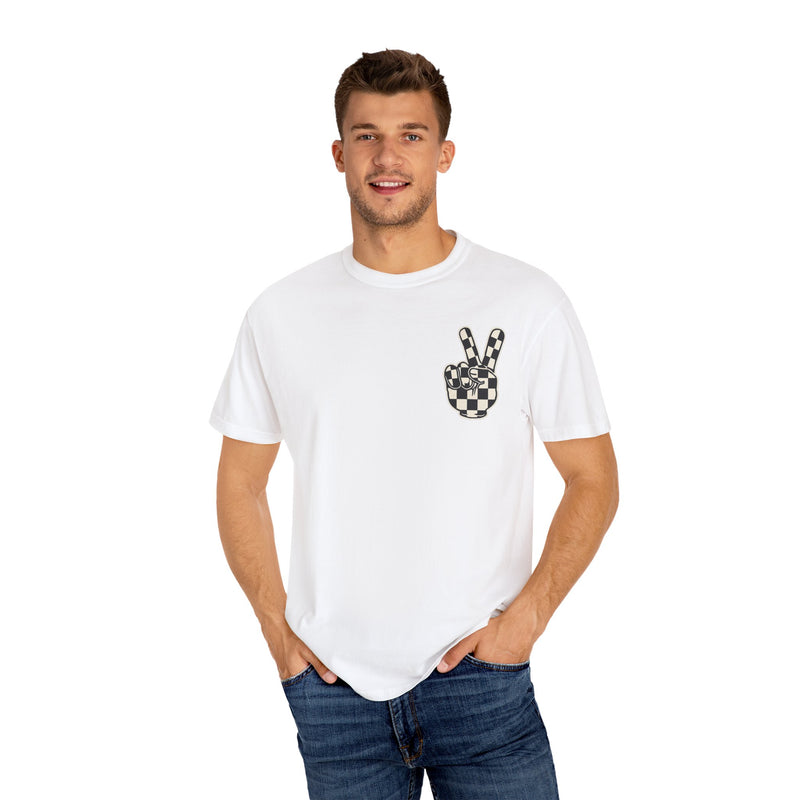 Peace Sign Checkered  T-shirt