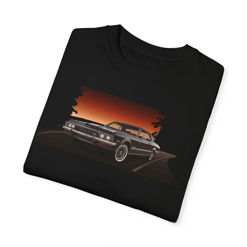 Vintage Car Against a Sunset Backdrop T-shirt