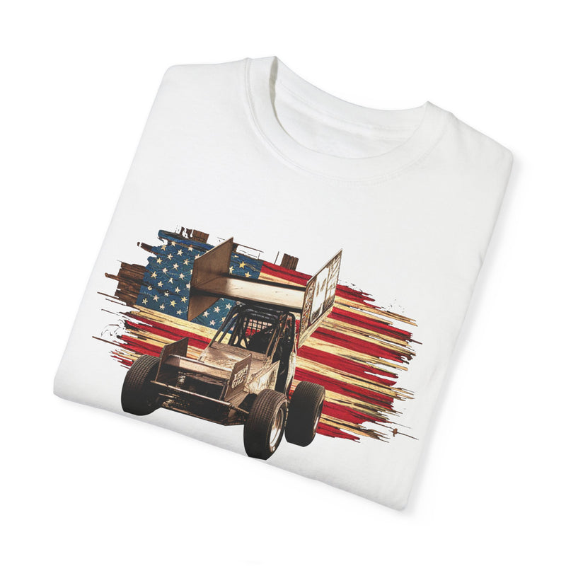 Sprint Car & American Flag T-shirt