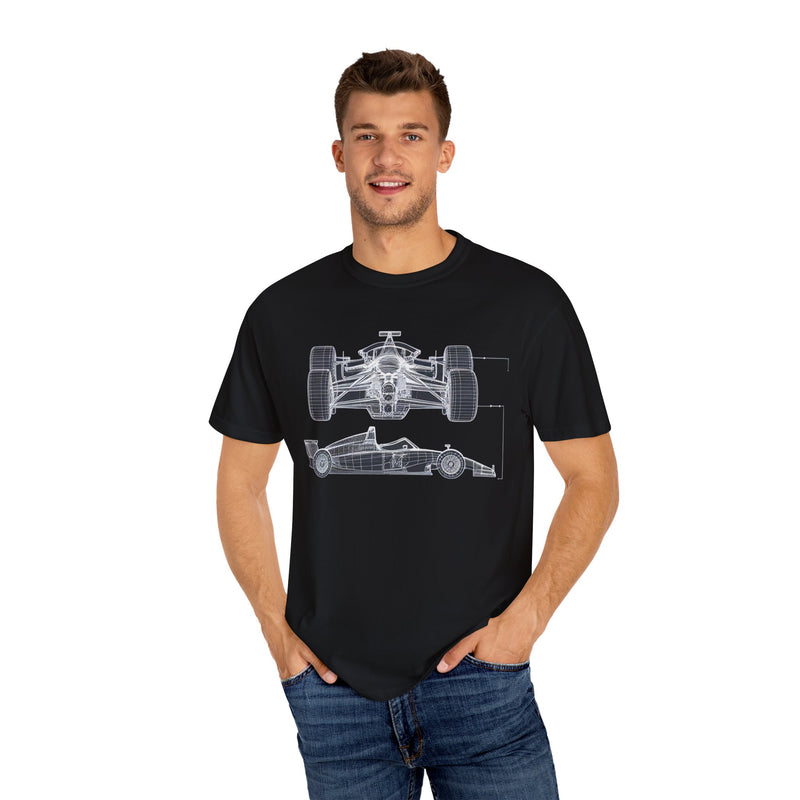 Race Car Blueprint T-shirt