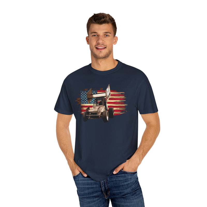 Sprint Car & American Flag T-shirt