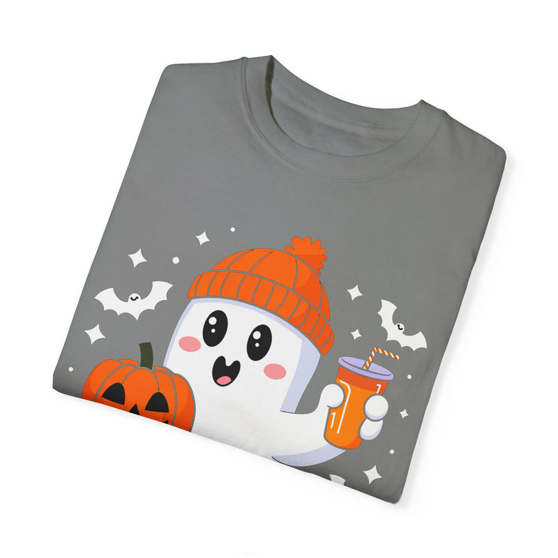 Ghost with Pumpkin and Coffee T-shirt