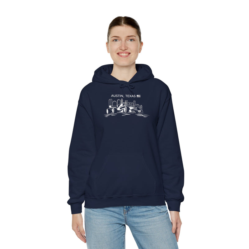 Austin, Texas Skyline Racing Hoodie