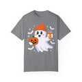 Ghost with Pumpkin and Coffee T-shirt