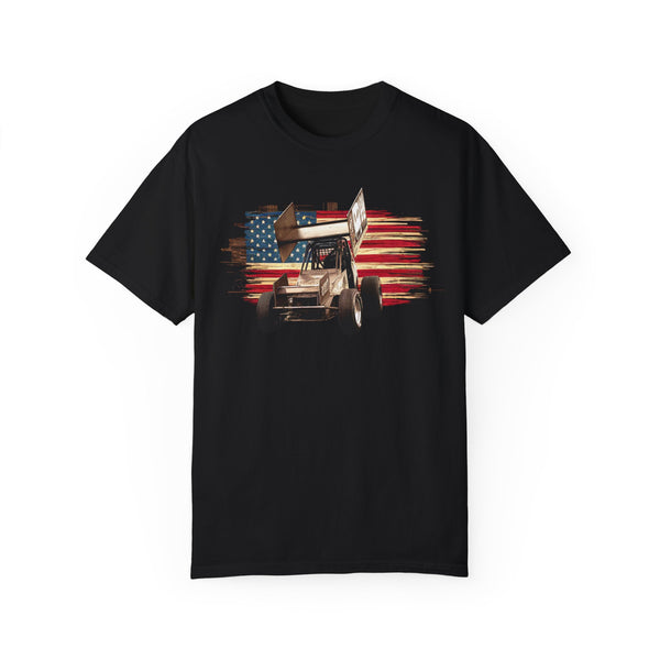 Sprint Car & American Flag T-shirt