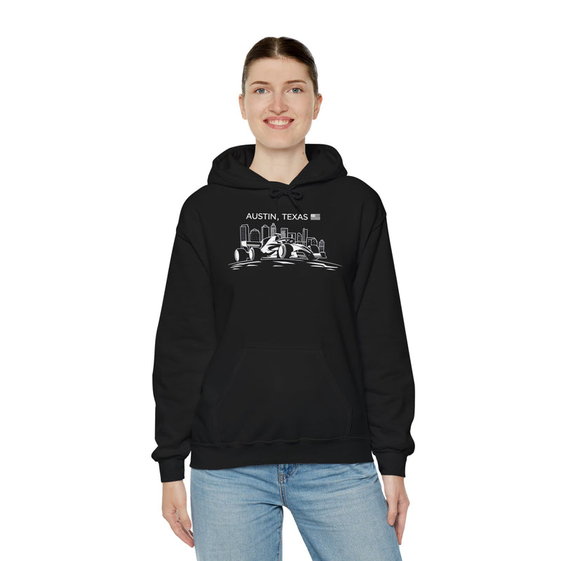 Austin, Texas Skyline Racing Hoodie