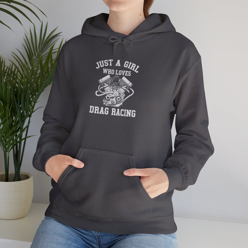 Just A Girl Who Loves Drag Racing Hoodie