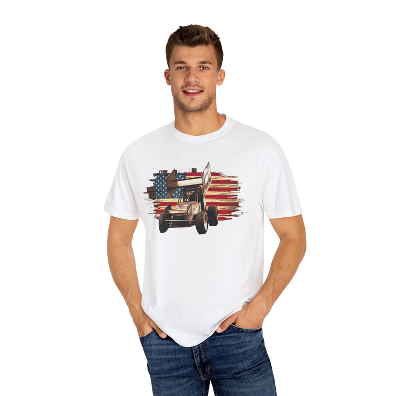 Sprint Car & American Flag T-shirt